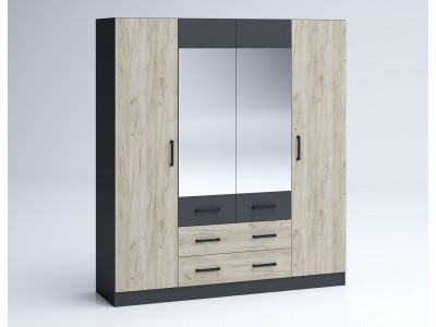 Ντουλάπα MOKA (γκρι kraft / ανθρακίτη )